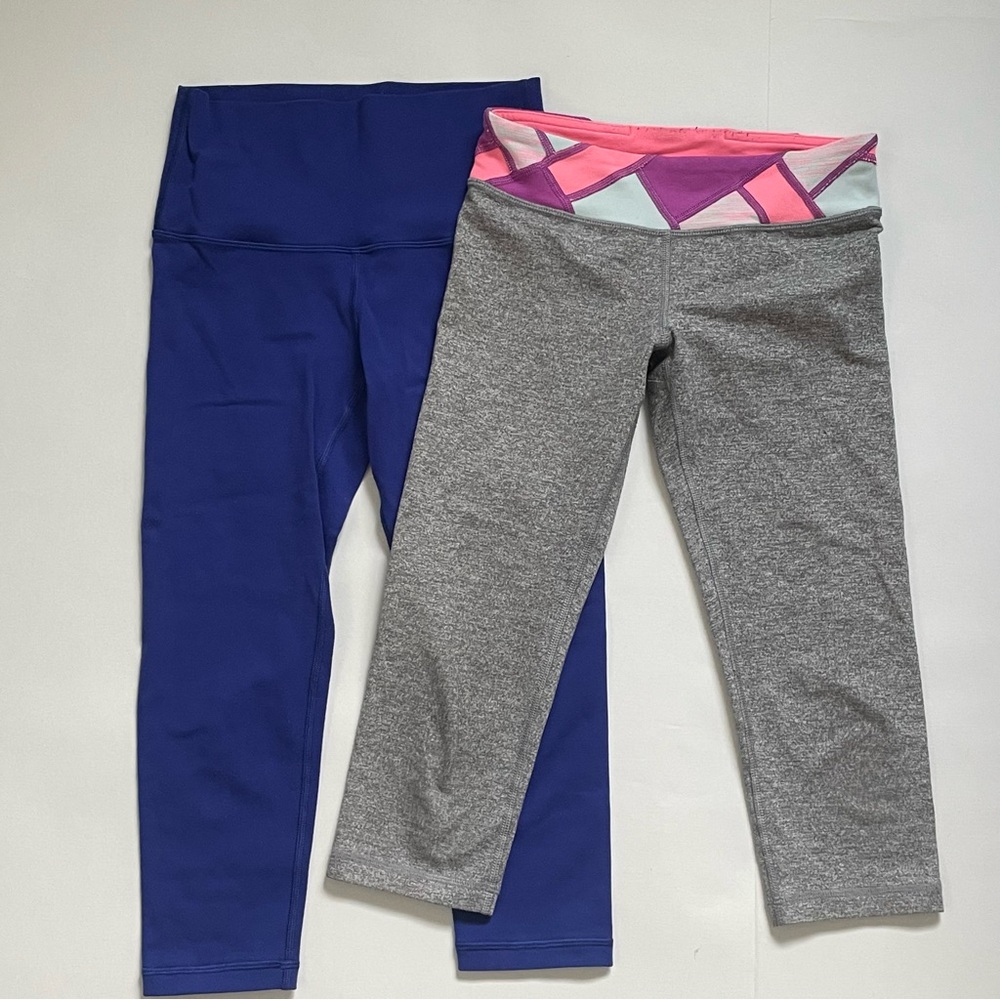 Ivivva Blue and Gray Cropped Leggings Bundle